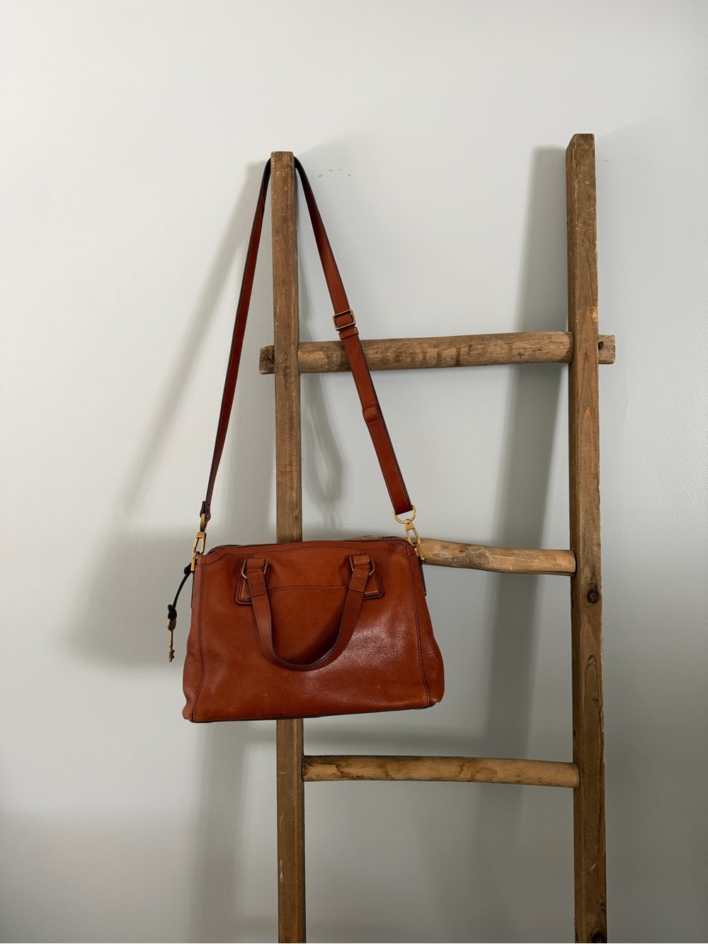 Vintage Fossil Leather Satchel/Shoulder Bag